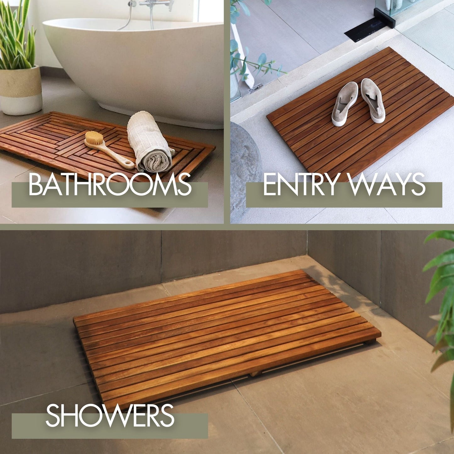 Yukon Teak Shower and Bathmat 24" x 24"