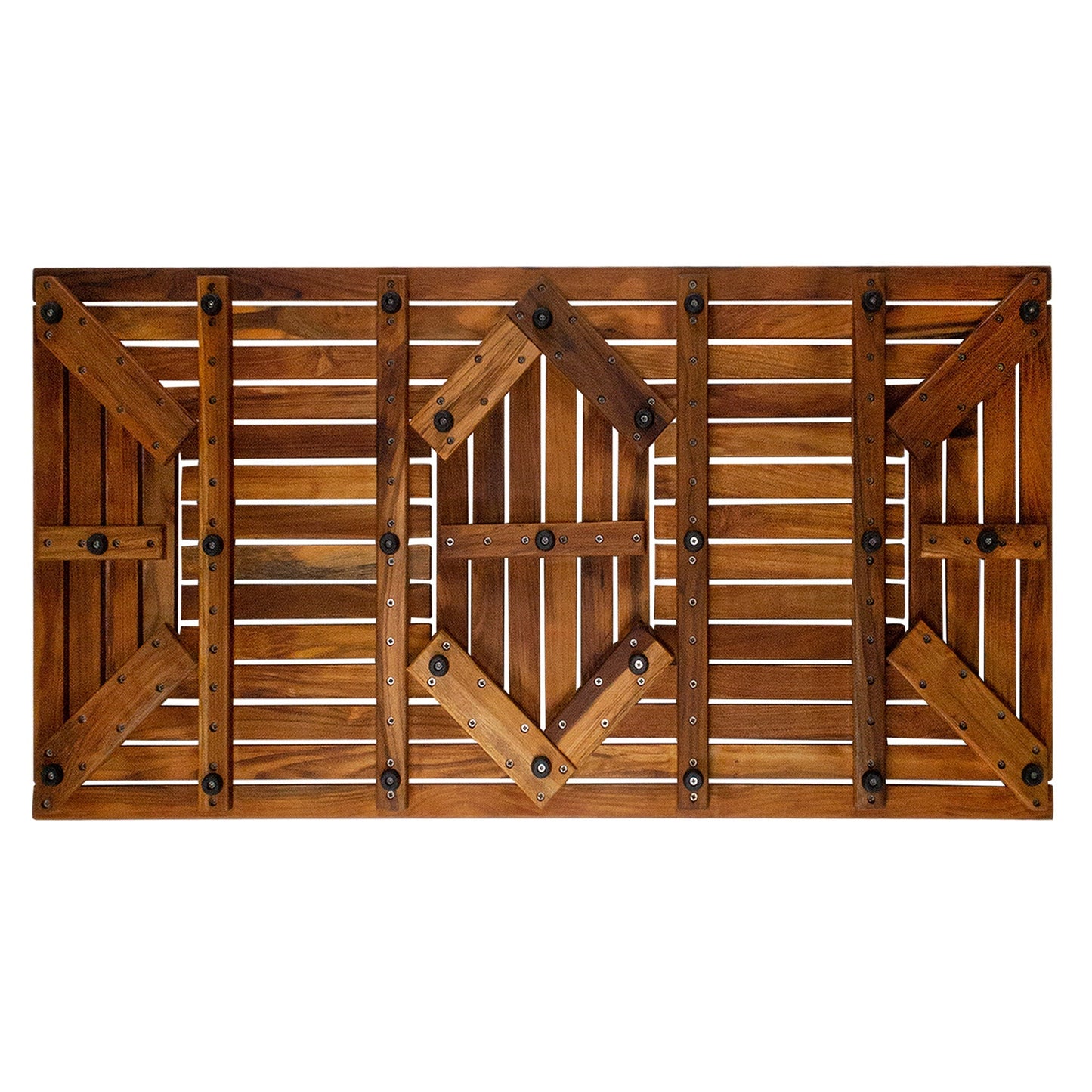 Denver Oiled Double Framed Teak Shower and Bath Mat 39" x 19"
