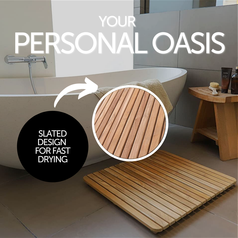 Yukon Teak Shower and Bathmat 24" x 24"